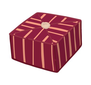 Kare şeklinde hediye kutusu. Tatil özniteliği çizgi film klipleri. Çağdaş vektör illüstrasyonu beyaz arkaplanda izole edildi.