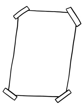 Not sayfası, karalama tarzında boş şablon. Planlama için klip sanatı, günlük, çıkartma. El çizimi vektör tasarım elemanı. Siyah mürekkep çizimi beyaz arka planda izole edilmiş. Retro çizim biçimi.