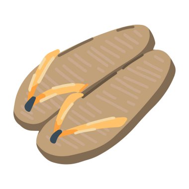 Flip flops çizgi film klibi. Yazlık ayakkabılar, plaj aksesuarları beyaza izole edilmiş. Modern stilde vektör illüstrasyonu..