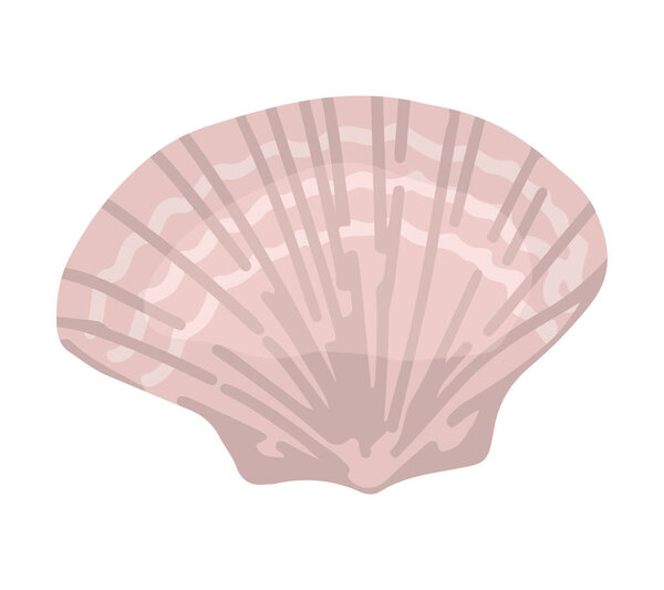 Морской клипарт. Один каракули моллюсков оболочки изолированы на белом. Цветная векторная иллюстрация в мультяшном стиле..