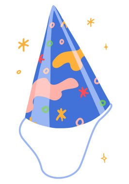 Parlak parti karikatür vektör çizimi. Kutlama partisi bayramlarını beyaz arkaplanda izole edilmiş olarak tanımla..