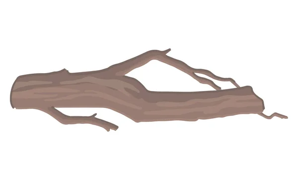 Cartoon clipart of wood twig. Doodle of natural tree branch, forest stick. Contemporary vector illustration isolated on white background..