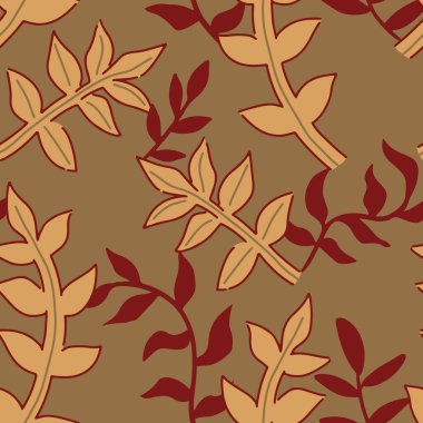 Soyut botanik süsü. Modern etnik stil, kusursuz bir model. Klasik tarzda çiçek tasarımı.