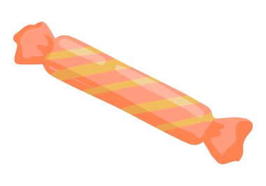 Şeker tatlısı. Düz bir şekilde elle çizilmiş vektör çizimi. Tek bir tatlı yemek karalaması. Çizgi film zirvesi beyaz arkaplanda izole edildi.