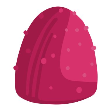 Jöleli şeker. Tek karalama tatlı, tatlı yemek. Düz bir şekilde elle çizilmiş vektör çizimi. Çizgi film zirvesi beyaz arkaplanda izole edildi.