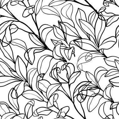 Keman yaprağı incir dalları. Elle çizilmiş vektör pürüzsüz desen. Basit botanik geçmişi. Ev bitkilerinin çizim yaptığı duvar kâğıdı. Baskı, kart, dekor, paket, kumaş ve tekstil için tropik tasarım