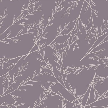 Tarla bitkilerinin çizimleri. Elle çizilmiş vektör pürüzsüz desen. Nazik renkli botanik süsü. Baskı, ambalaj, dekor, kumaş, tekstil, arkaplan, duvar kağıtları, yapıştırma kitabı için soyut yaz tasarımı.