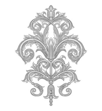  Klasik Barok Çiçek Çerçevesi. Viktorya dönemi yaprak parşömeni gravür stili