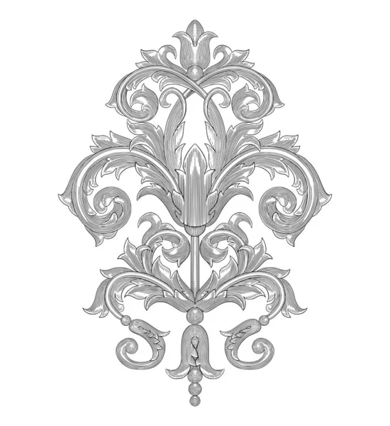  Klasik Barok Çiçek Çerçevesi. Viktorya dönemi yaprak parşömeni gravür stili