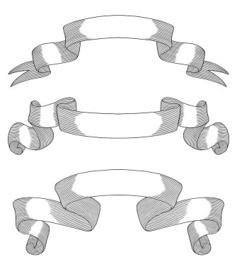 Pankart seti, Vintage gravür biçimi illüstrasyonuName