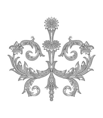 Klasik barok çiçekli süs çerçevesi, Viktorya döneminden kalma antik gravür.