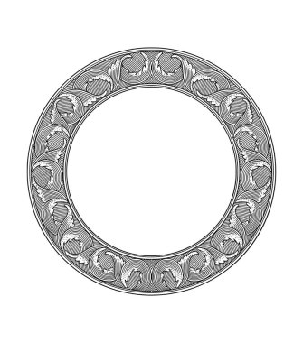 Antika oyma çerçeve monokrom biçiminin vektör illüstrasyonu