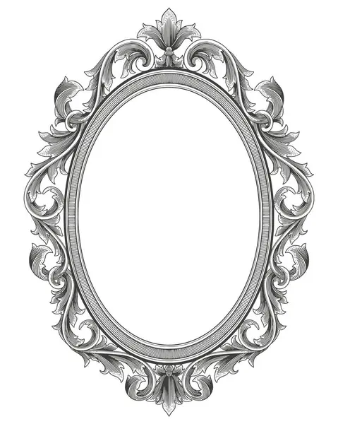 Antika altın çerçeve kabartma vektör çizimi