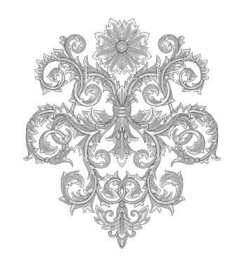 Klasik barok süsü çiçek desenli, antika oyma resimli.