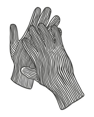 Elle çizilmiş eldivenler, vektör illüstrasyonu