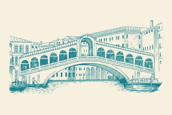 Venedik 'in el çizimi vektör çizimi