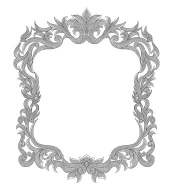  Antika çerçeve vintage oyma vektör çizimi 