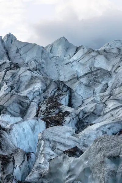 Zlanda Daki Vatnajokull Buzulunun Yakın Çekim Buz Duvarı Oluşum Kalıpları — Stok fotoğraf