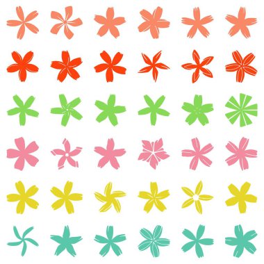 Çiçek simgesi seti. Botanik Vektör