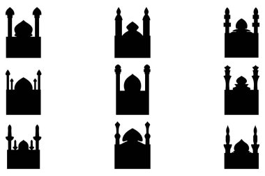 Basit cami binası simgesi seti