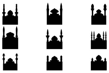 Basit cami binası simgesi seti