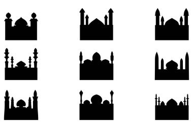 Basit cami binası simgesi seti