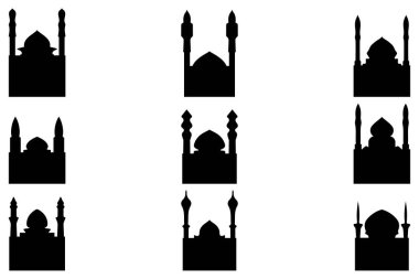 Basit cami binası simgesi seti