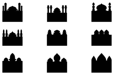 Basit cami binası simgesi seti