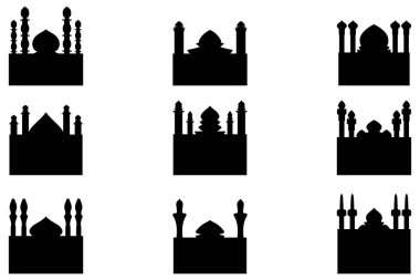 Basit cami binası simgesi seti