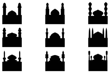 Basit cami binası simgesi seti