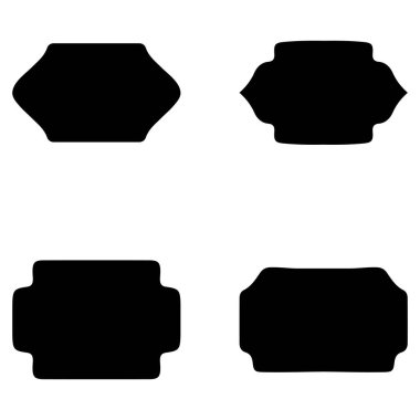 Etiket çerçeve siluet simgesi seti