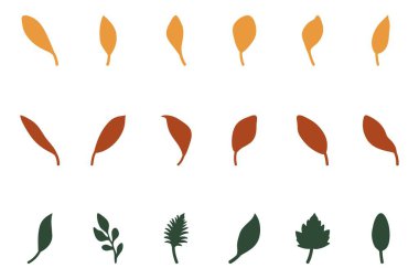 Yaprak seti simgesi. Doğa vektörü