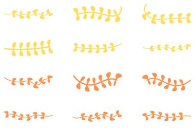 Çiçek asma ikonu seti. Botanik dekorasyon vektörü