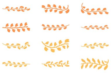 Çiçek asma ikonu seti. Botanik dekorasyon vektörü