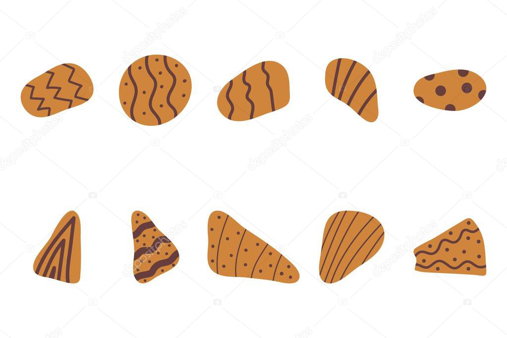Biscuit set icon. Food flat design