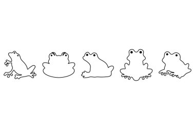 Ana hatlı kurbağa tasarımı seti