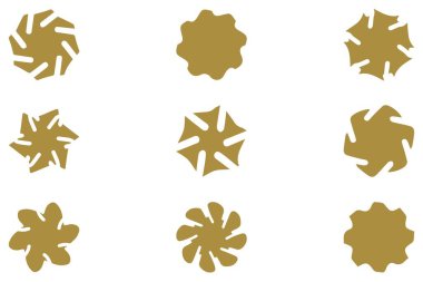 Dekoratif süs şekil simgesi seti