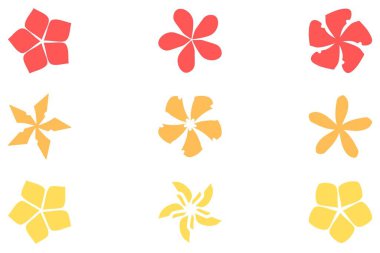 Botanik çiçek tasarımı seti. Dekoratif çiçek simgesi