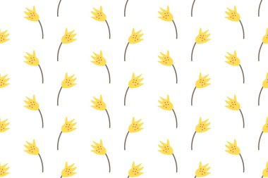 Botanik çiçek desenli. Vektör çiçeği tekstil tekrarla