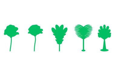 Dekoratif çiçek ikonu seti. Doğa tasarımı