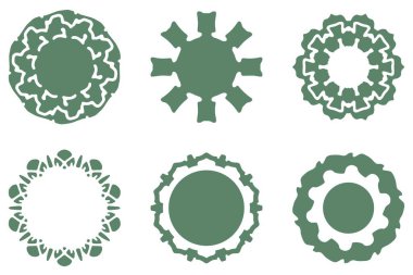 Süs şekli simgesi seti. Dekoratif soyut tasarım