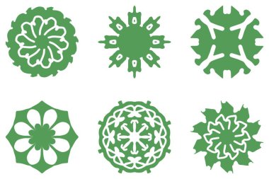 Süs şekli simgesi seti. Dekoratif soyut tasarım