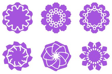 Süs şekli simgesi seti. Dekoratif soyut tasarım