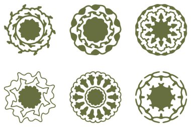 Süs şekli simgesi seti. Dekoratif soyut tasarım