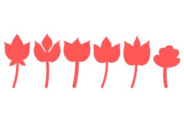 Dekoratif çiçek ikonu seti. Doğa tasarımı