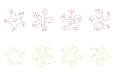 Botanik çiçek tasarımı seti. Dekoratif çiçek simgesi