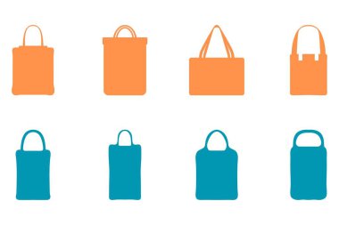 Simple tote bag illustration. Fashion design set clipart