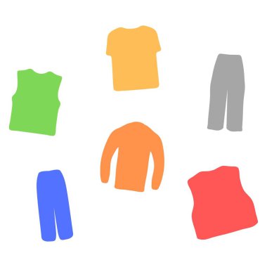 Renkli Giysi Çizim Tasarımı Seti