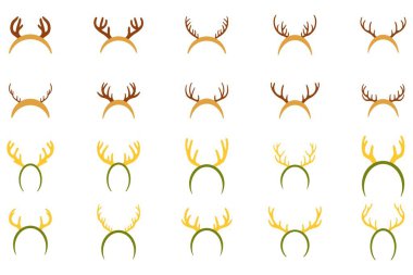 Christmas Antler Saç bandı Illustration Design Set