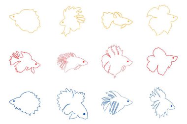 Ana Hattı Betta Balık İllüstrasyon Tasarımı